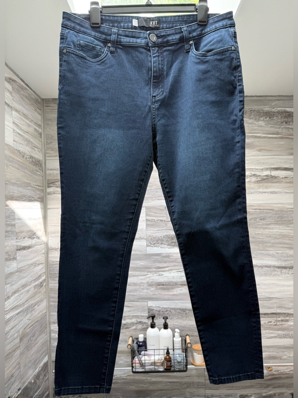 W’s 16 Kut from the Kloth Donna High Rise Dark Blue Skinny Ankle Jeans